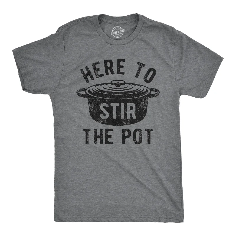 Men's casual wear t-shirt-Here To Stir The Pot Men's T Shirt