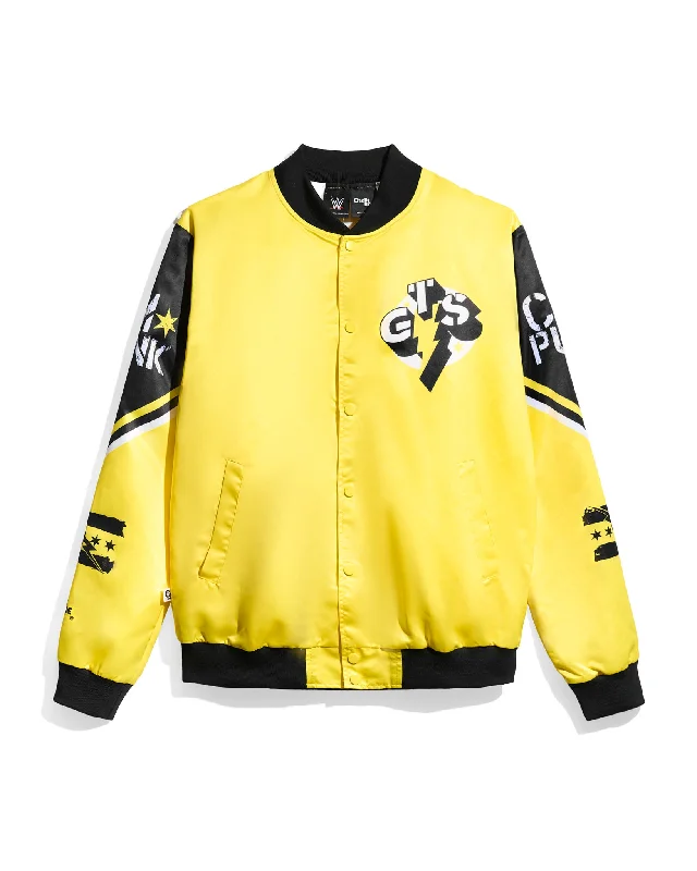 Men's weatherproof utility jacket-CM Punk GTS Yellow Fanimation Jacket