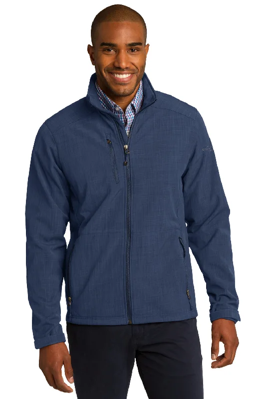 Men's quick-dry trench coat-Eddie Bauer Mens Shaded Crosshatch Wind & Water Resistant Full Zip Jacket - Blue