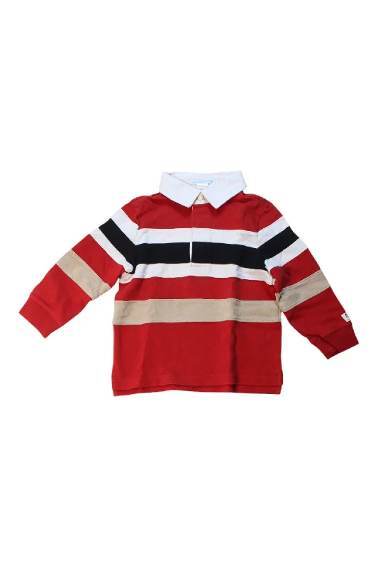 Men's performance polo shirt-Janie & Jack Striped Long Sleeve Polo 2T