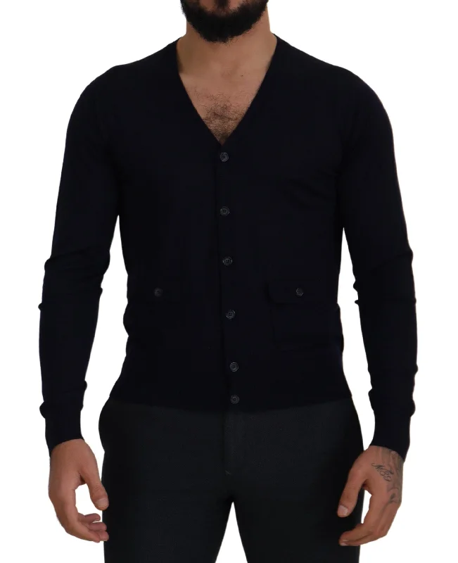 Men's pajama sweater-Dolce & Gabbana Elegant Virgin Wool Cardigan Sweater in Men's