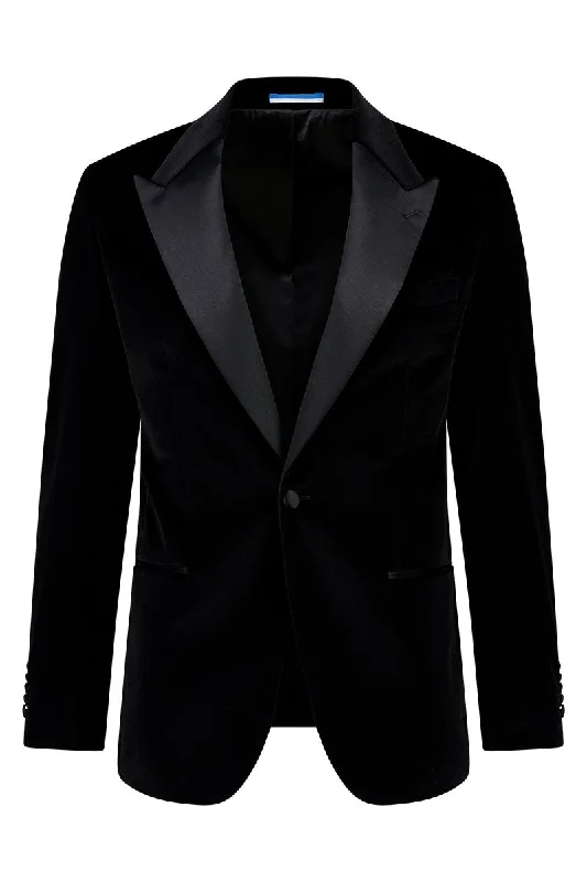 Men's antibacterial raincoat-Gibson Barlow Formal Velvet Black Jacket