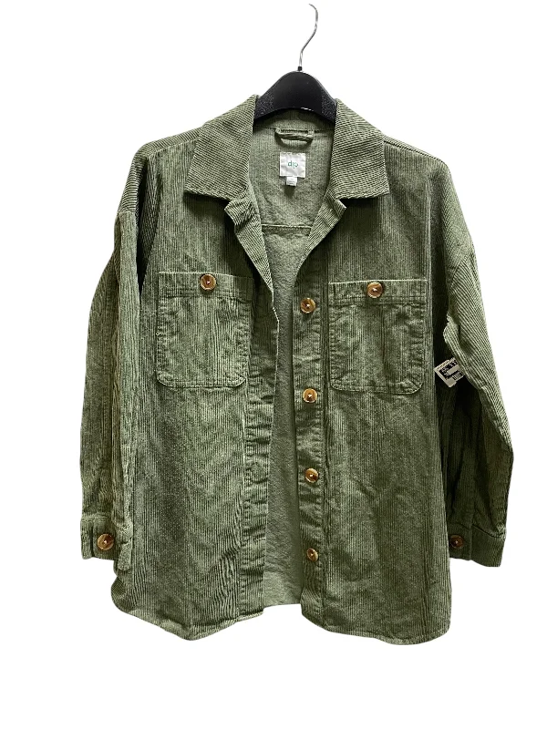 Men's comfortable leather jacket-Jacket Other By Dip In Green, Size: Xs