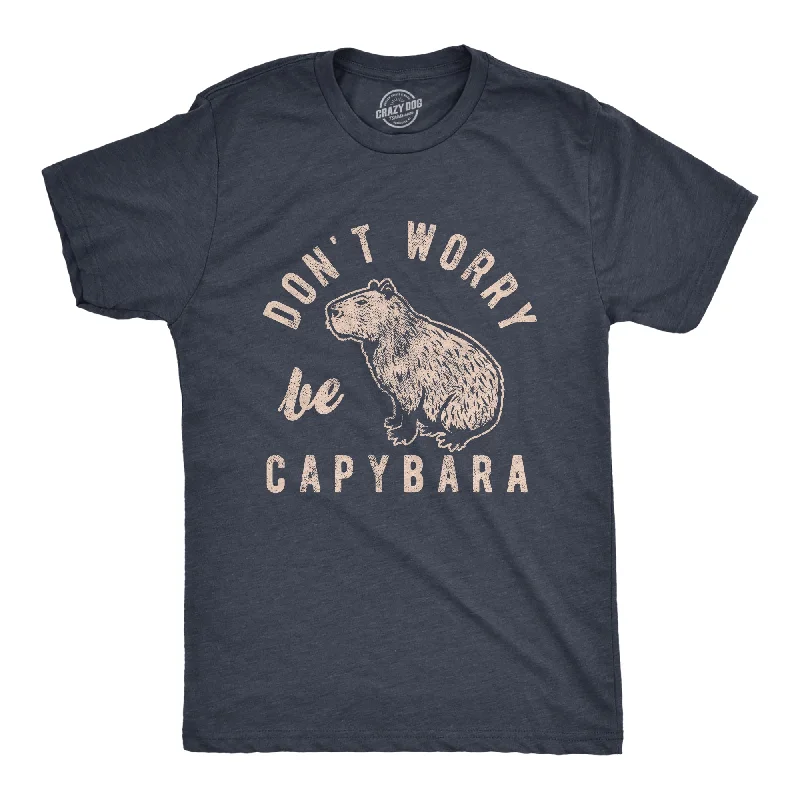 Men's outdoor t-shirt-Dont Worry Be Capybara Men's T Shirt