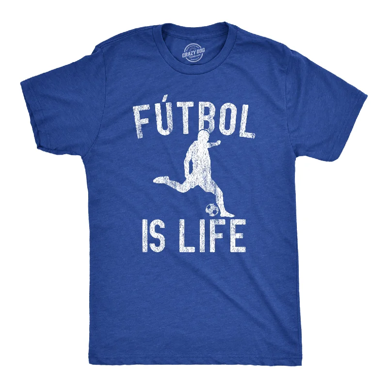 Men's logo t-shirt-Futbol Is Life Men's T Shirt