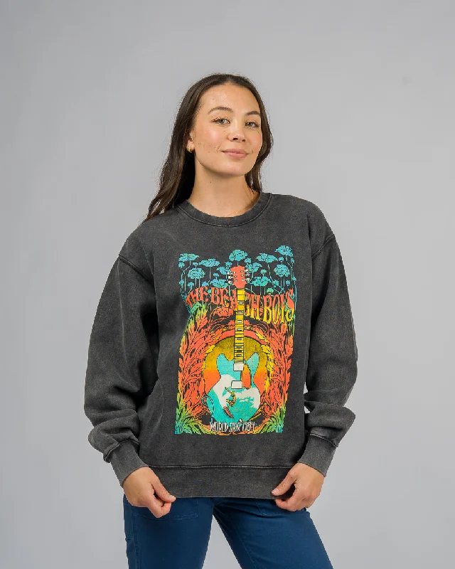 Men's eco-friendly sweatshirt-The Beach Boys x Jack's "Barrelled Guitar " Crewneck Sweatshirt