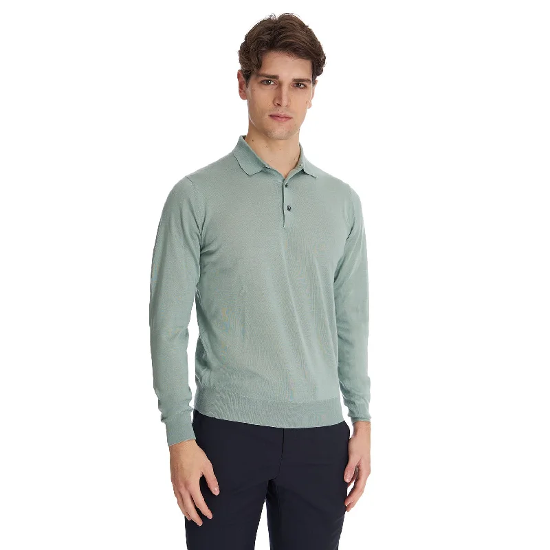 Men's ultra-comfortable travel polo shirt-LIGHT GREEN POLO SHIRT