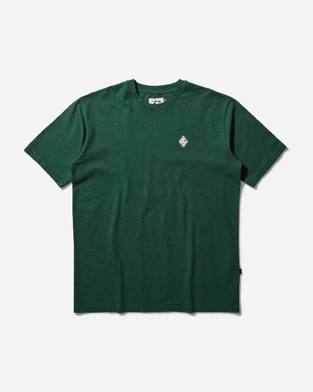 Men's long sleeve t-shirt-Men's Off-Race Patch T-Shirt Pine Green