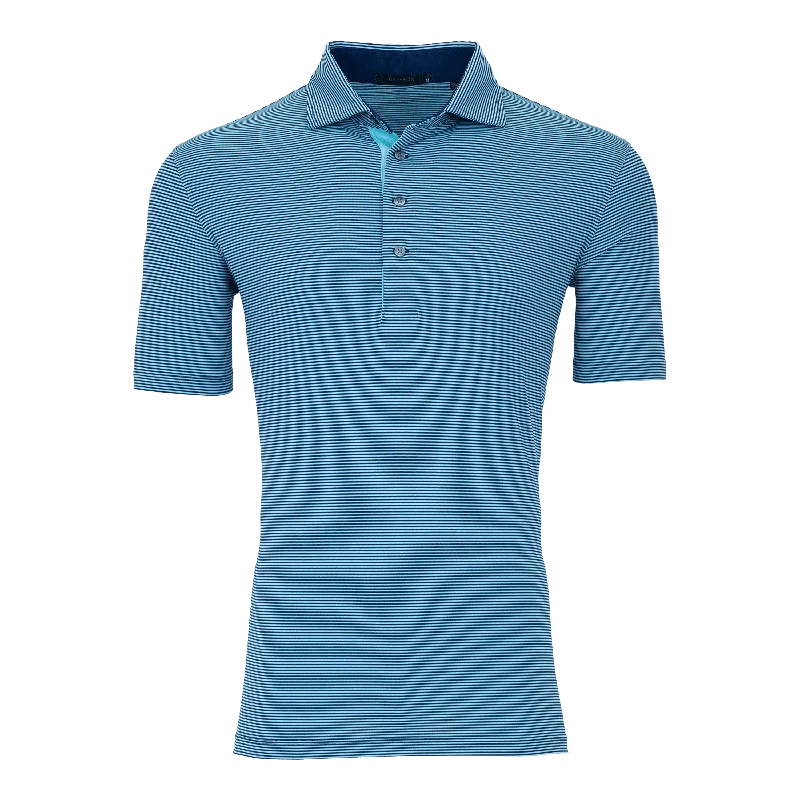 Men's summer golf polo shirt-Saranac Polo (Torrent/Maltese Blue)