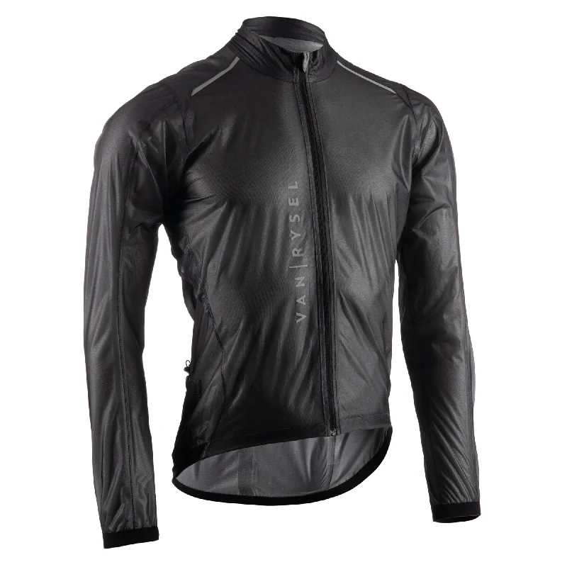 Men's sustainable leather jacket-Van Rysel Ultralight Rainproof Cycling Jacket Men's