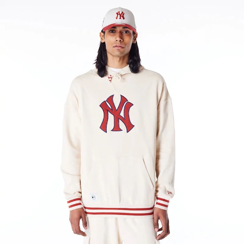 Men's comfortable hoodie-New York Yankees MLB Rib Infill Stone Oversized Pullover Hoodie