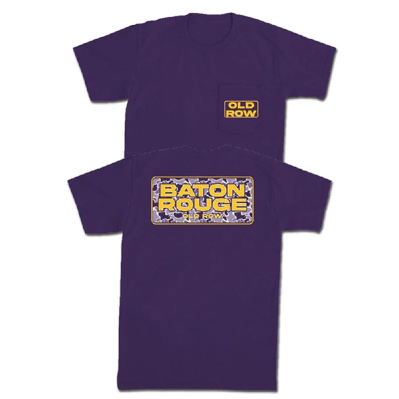 Men's sustainable t-shirt-Baton Rouge Camo Pocket Tee