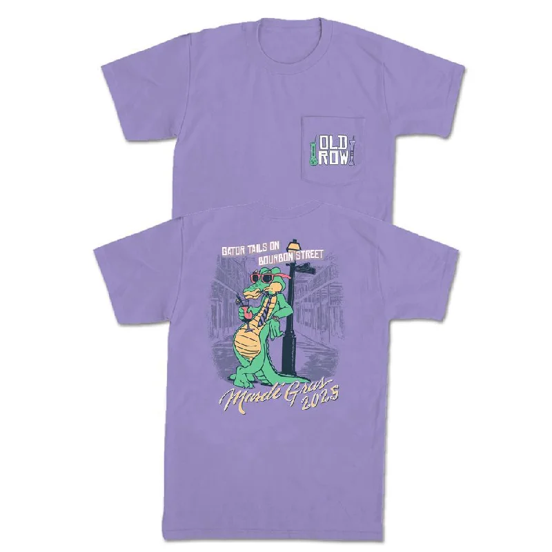 Men's designer t-shirt-Gator Tails On Bourbon Street Pocket Tee