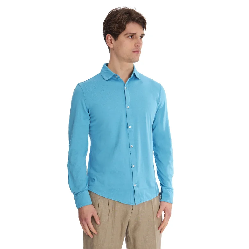 Men's fashion-forward polo shirt-LIGHT BLUE POLO SHIRT