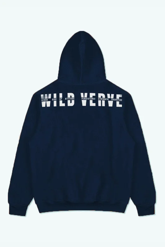 Men's sporty hoodie-MOTIVATION IS TEMPORARY HOODIE (Navy Blue)