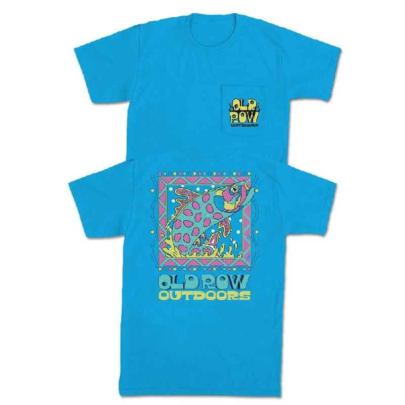 Men's crew neck t-shirt-Old Row Outdoors 90s Fish Pocket Tee