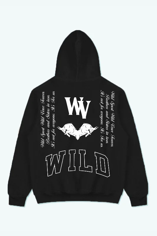 Men's pre-washed hoodie-WV STAND UP "PREMIUM VINTAGE" HOODIE (BLACK)