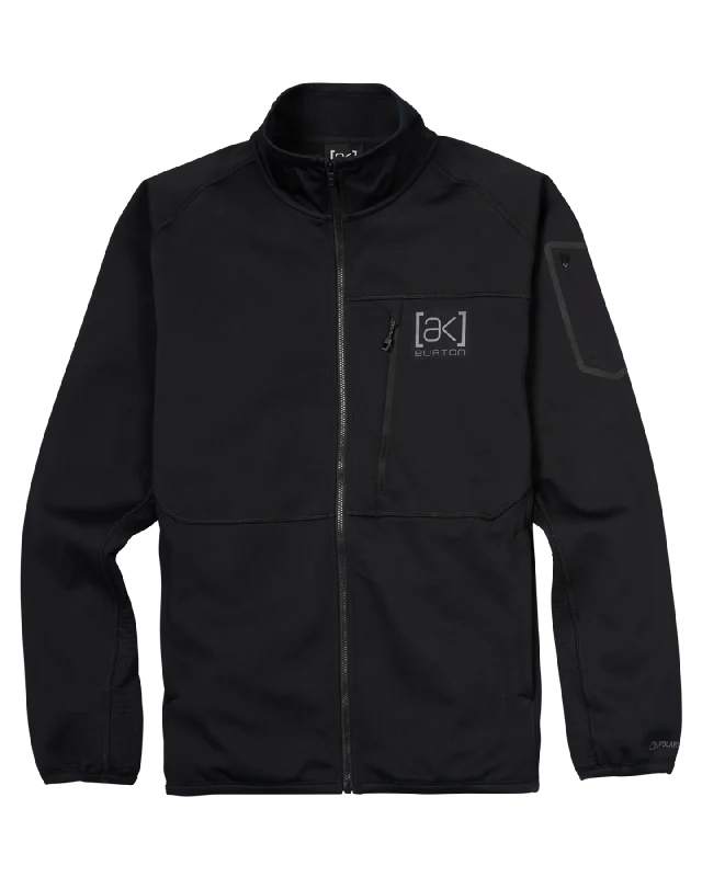 Men's summer bomber jacket-Burton Men's [ak]® Helium Power Grid™ Full-Zip Fleece - True Black