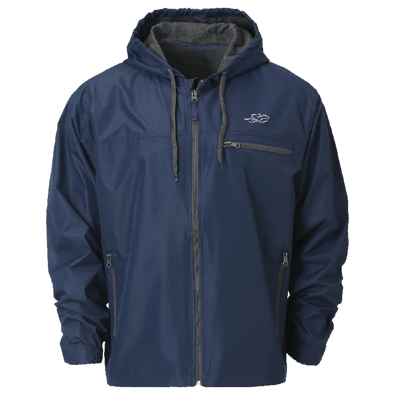 Men's summer field jacket-Adventure Packed Hooded Jacket - Navy