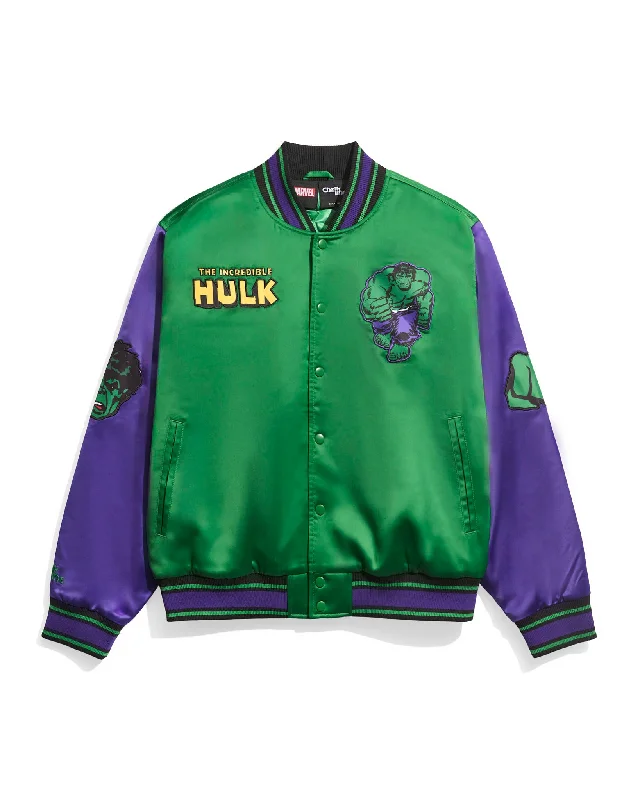 Men's organic windbreaker-The Incredible Hulk Quilted Satin Jacket