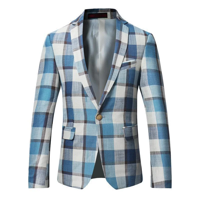 Men's sporty fleece jacket-Men's Blazer One Button Blazer