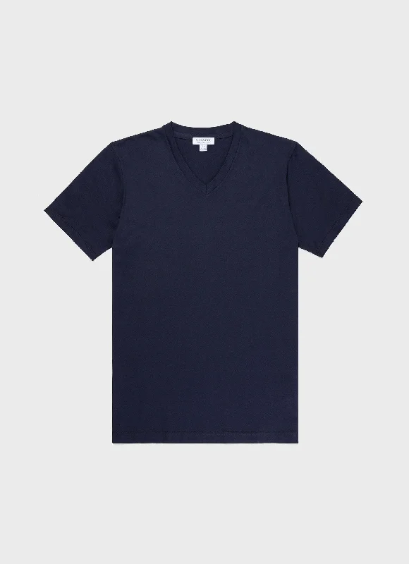 Men's team t-shirt-Men's Riviera V-neck T-shirt in Navy