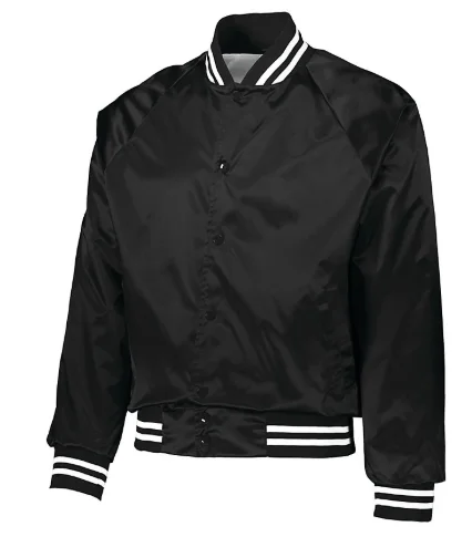 Men's high-performance fleece jacket-Custom Satin Jacket with White Stripes