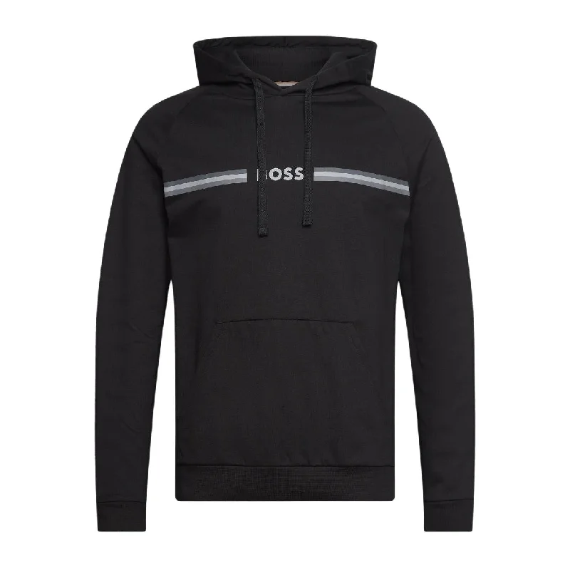 Men's pre-shrunk hoodie-BOSS Logo Print Black Authentic Hoodie