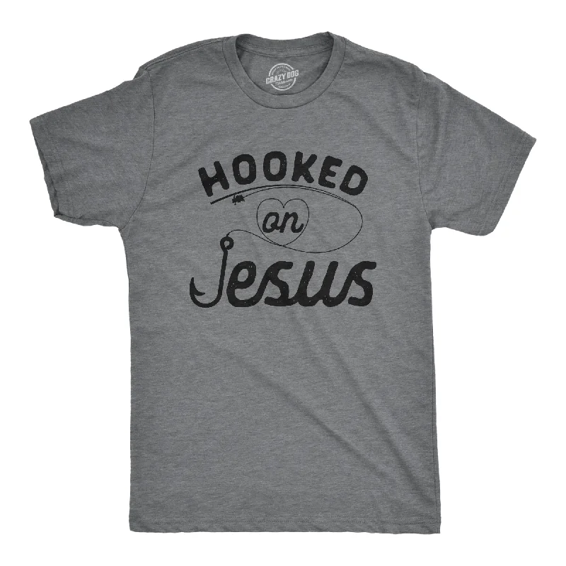 Men's movie t-shirt-Hooked On Jesus Men's T Shirt