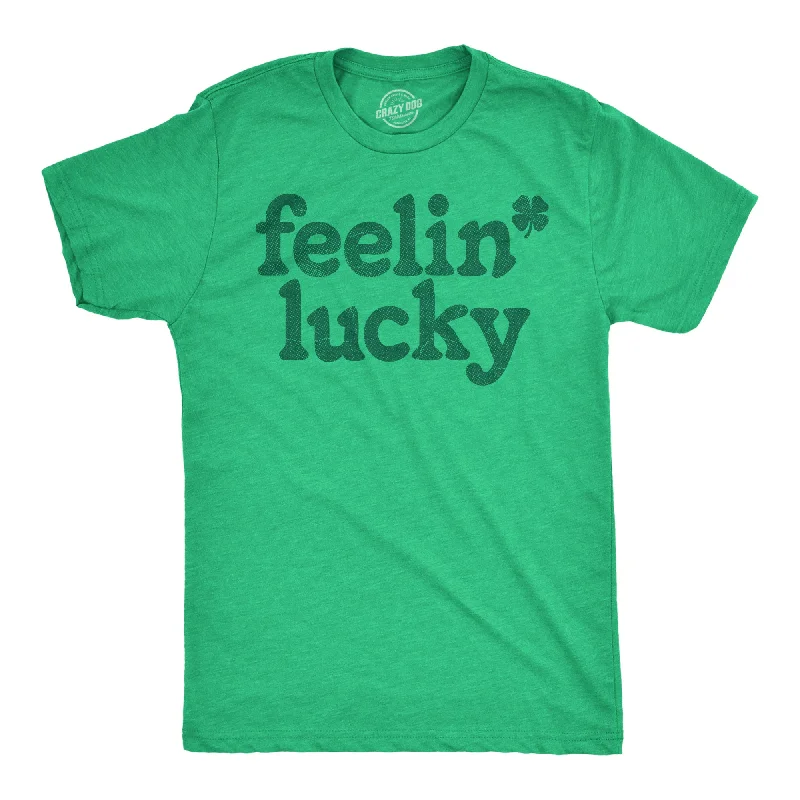 Men's varsity t-shirt-Feelin Lucky Men's T Shirt