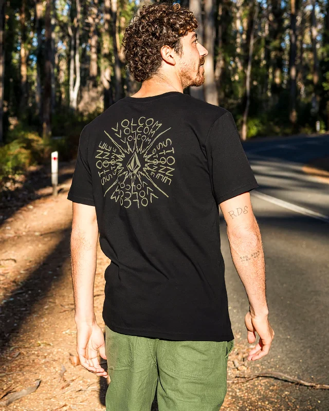 Men's modern t-shirt-Spiraling Short Sleeve Tee - Black