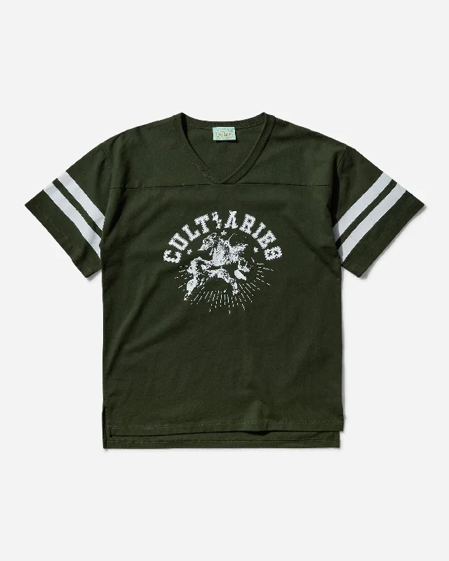 Men's vacation t-shirt-Men's Cult of Varsity T-Shirt Forest Green