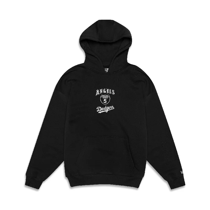 Men's versatile hoodie-MLB Multi Team Freeway Series Black Pullover Hoodie