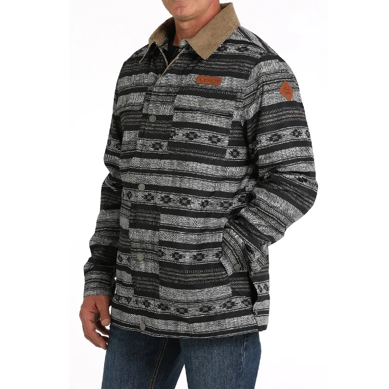 Men's sporty fleece jacket-Cinch Men's Removeable Hood Canvas Jacket