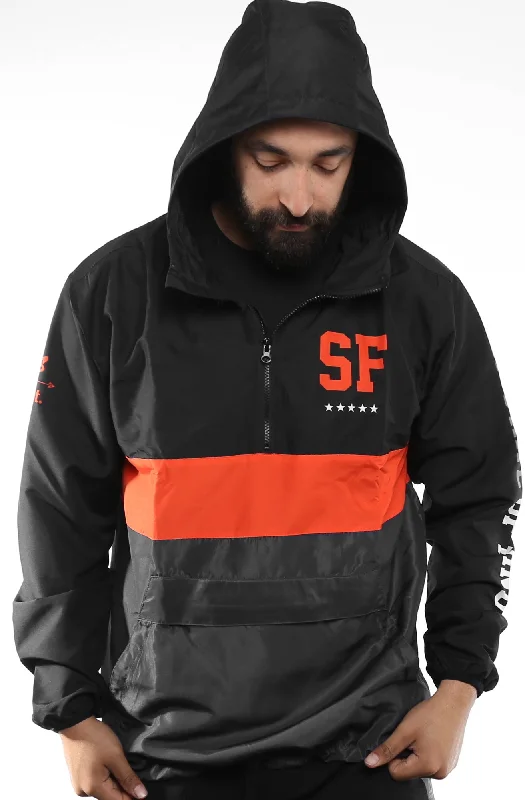 Men's comfortable raincoat-SAVS X Adapt :: State of Mind (Men's Black/Slate Anorak Jacket)