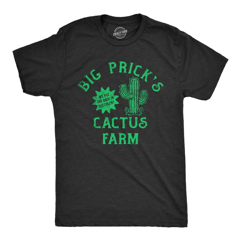 Men's comfortable t-shirt-Big Pricks Cactus Farm Men's T Shirt