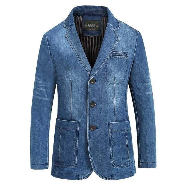 Men's adventure-ready windbreaker-Cowboy Denim Jeans Blazer For Men