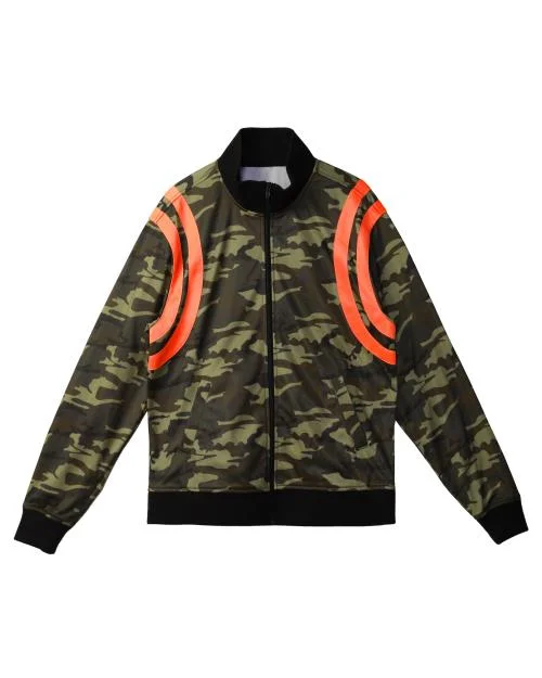 Men's pre-shrunk leather jacket-Blank State Men's Track Jacket in Camo