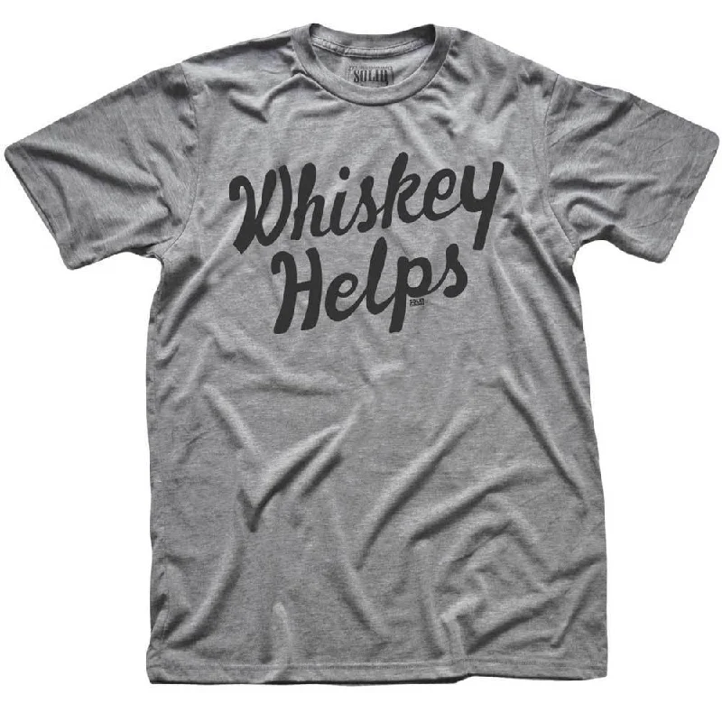 Men's gym t-shirt-Whiskey Helps T-shirt