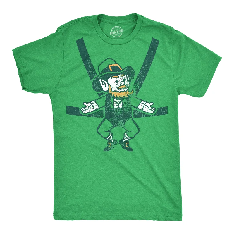 Men's hiking t-shirt-Leprechaun Baby Harness Men's T Shirt