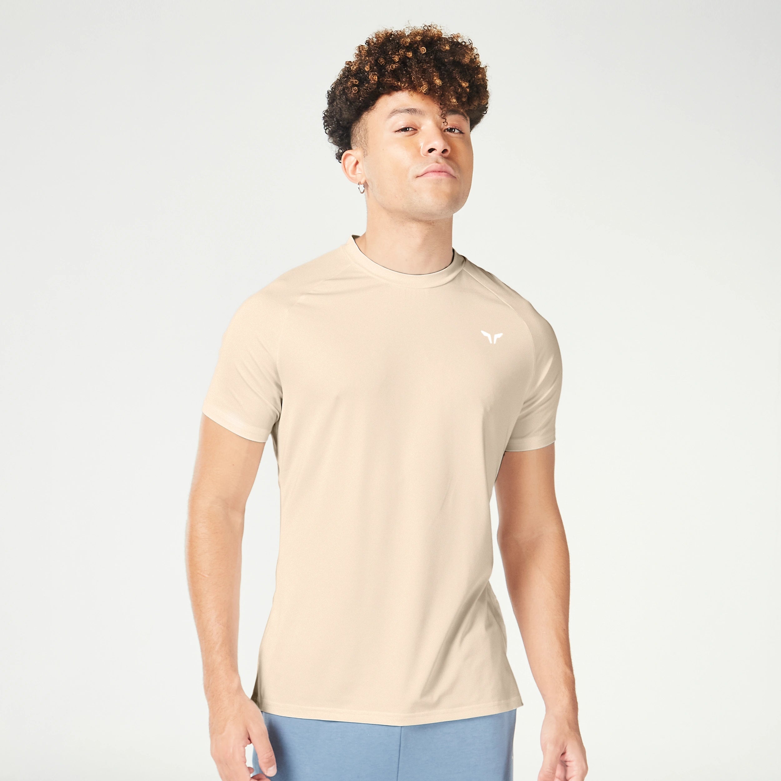 Men's rugby t-shirt-Essential Ultralight Gym Tee - Cobblestone