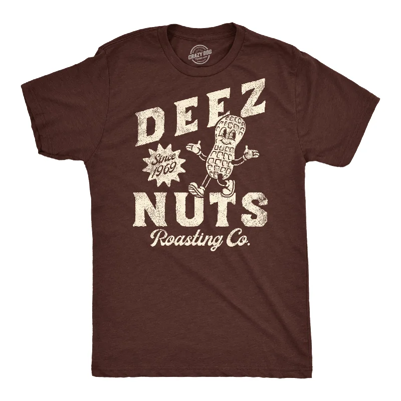 Men's striped t-shirt-Deez Nuts Roasting Co Men's T Shirt