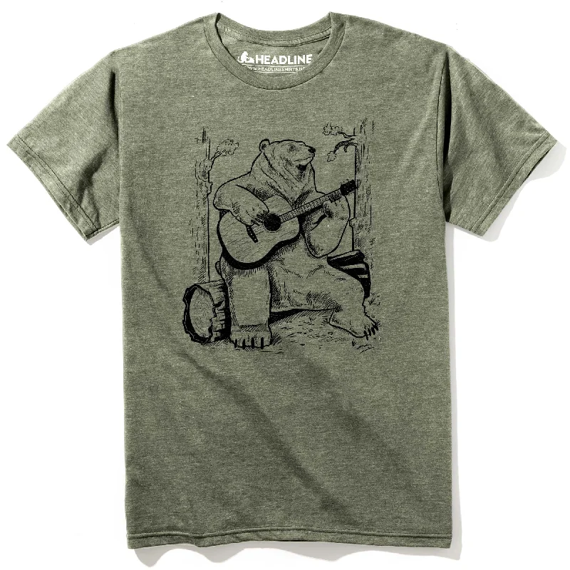 Men's moisture-wicking t-shirt-Acoustic Guitar Bear T-Shirt