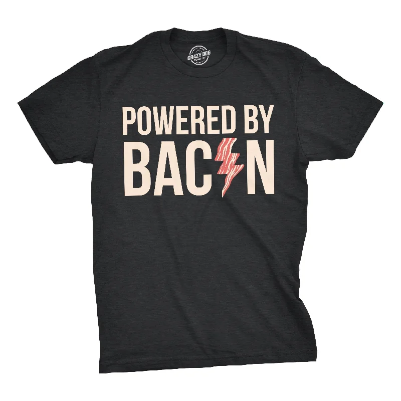 Men's casual t-shirt-Powered By Bacon Men's T Shirt