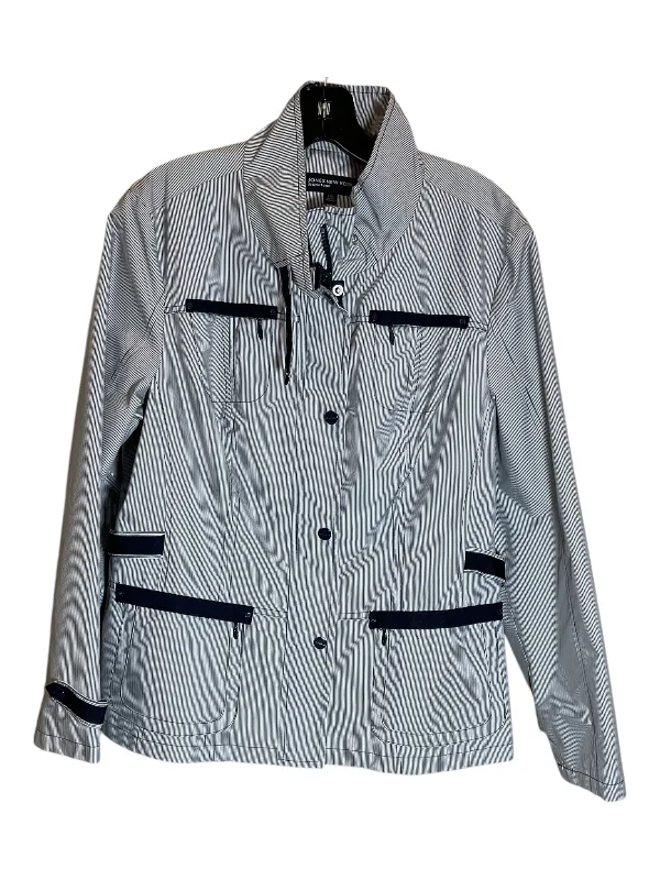 Men's ultra-light field coat-Jacket Windbreaker By Jones New York In Striped Pattern, Size: L