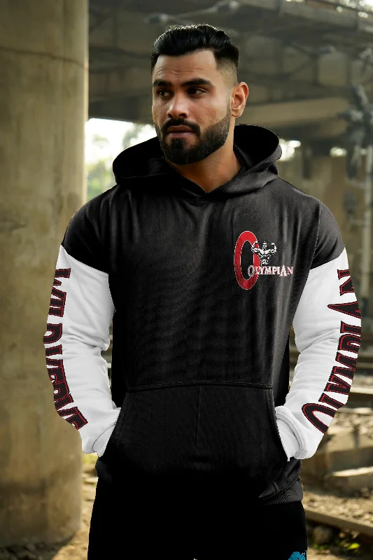 Men's quick-dry hoodie-Olympian Dual Tone Limited Edition Hoodie (Black)