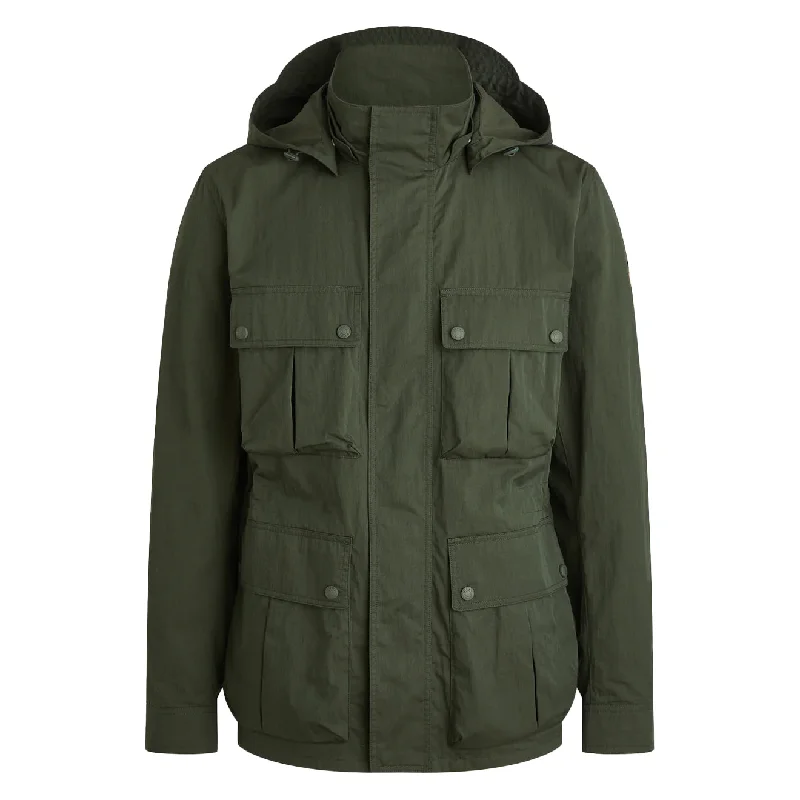 Men's eco-friendly utility coat-Belstaff Drome Jacket Tile Green