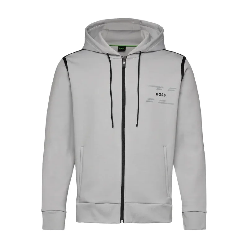 Men's organic hoodie-BOSS Saggy Tape Light Grey Hoodie