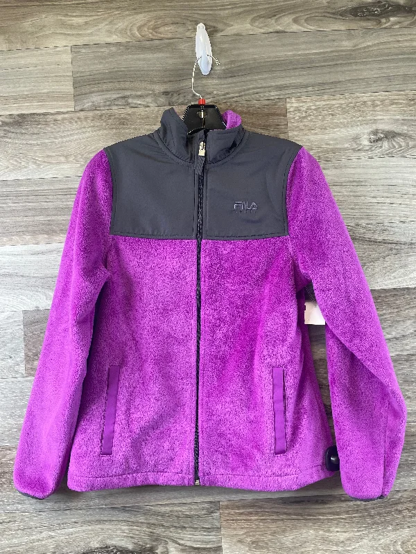 Men's eco-conscious bomber jacket-Jacket Fleece By Fila In Purple, Size: Xs