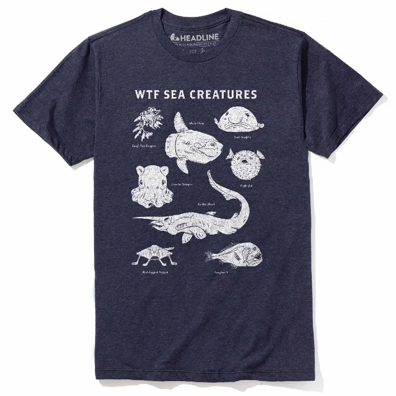 Men's V-neck t-shirt-WTF Sea Creatures T-Shirt